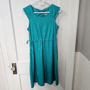 Merrell Dress Opti-Wick UPF 50+ Midi Sleeveless, Sz M, Like New, Teal Floral